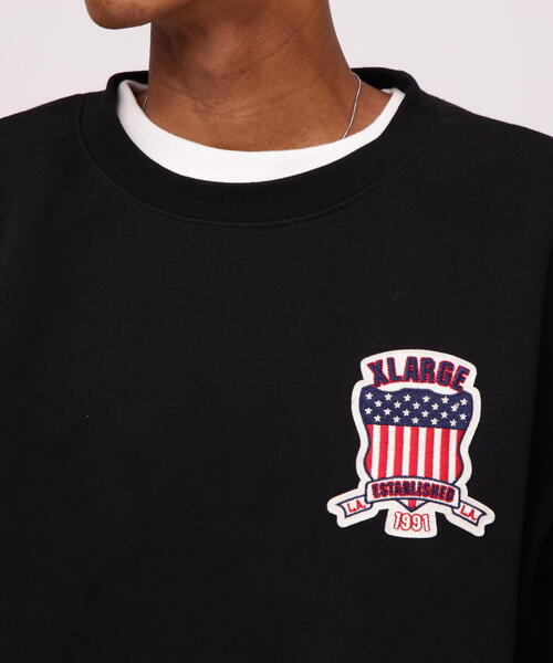 AVIREX（アヴィレックス）の「《AVIREX × XLARGE》CREWNECK VARSITY LOGO / クルーネック バーシティ ロゴ（スウェット・メンズ・ネイビー/ブラック・XL/M/L）」の8枚目の写真