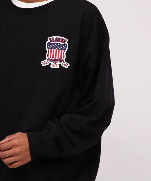 AVIREX（アヴィレックス）の「《AVIREX × XLARGE》CREWNECK VARSITY LOGO / クルーネック バーシティ ロゴ（スウェット・メンズ・ネイビー/ブラック・XL/M/L）」の9枚目の写真