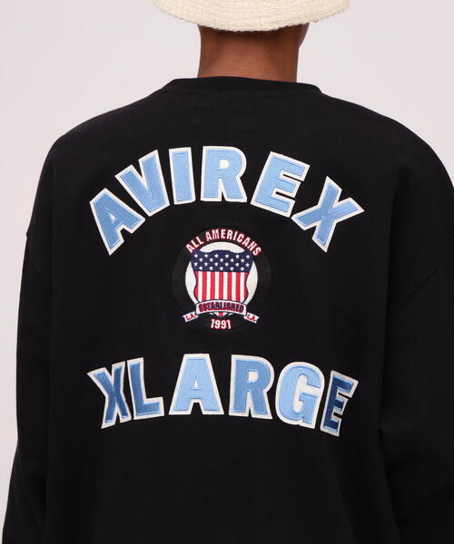 AVIREX（アヴィレックス）の「《AVIREX × XLARGE》CREWNECK VARSITY LOGO / クルーネック バーシティ ロゴ（スウェット・メンズ・ネイビー/ブラック・XL/M/L）」の11枚目の写真