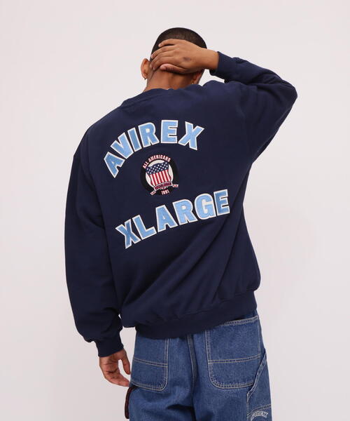 AVIREX（アヴィレックス）の「《AVIREX × XLARGE》CREWNECK VARSITY LOGO / クルーネック バーシティ ロゴ（スウェット・メンズ・ネイビー/ブラック・XL/M/L）」の15枚目の写真