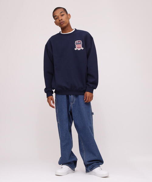 AVIREX（アヴィレックス）の「《AVIREX × XLARGE》CREWNECK VARSITY LOGO / クルーネック バーシティ ロゴ（スウェット・メンズ・ネイビー/ブラック・XL/M/L）」の16枚目の写真