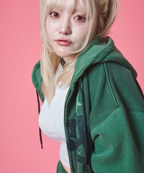 GALFY(ガルフィー)の「GALFY-B-BOY的ストリートパーカー(パーカー・メンズ・グリーン/ブラック・L/XL)」の15枚目の写真