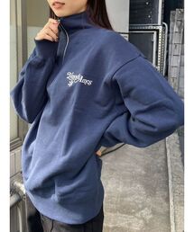 EMODA | 【Ames Worldwide】ロゴハーフジップオーバートップ(Tシャツ/カットソー)