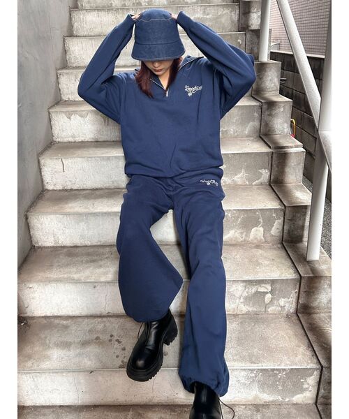 EMODA（エモダ）の「【Ames Worldwide】ロゴハーフジップオーバートップ（Tシャツ/カットソー・レディース・ネイビー/グレー・FREE）」の18枚目の写真