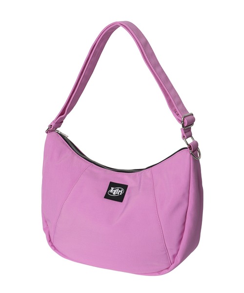 X-girl(エックスガール)の「RUBBER PATCH MESSENGER BAG(ショルダーバッグ・レディース・オリーブ/ピンク/ブラック・ONE SIZE)」の3枚目の写真