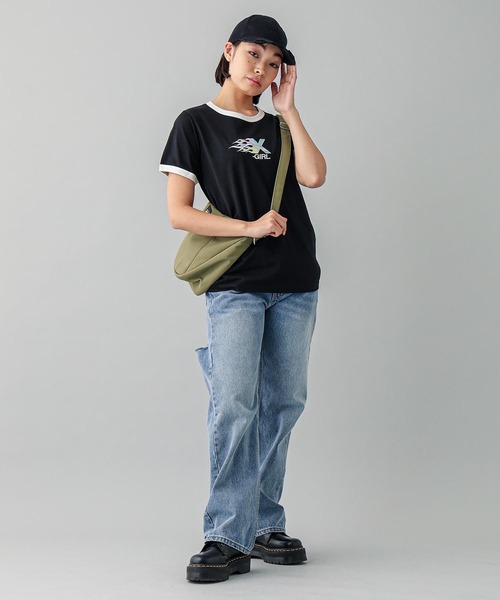 X-girl(エックスガール)の「RUBBER PATCH MESSENGER BAG(ショルダーバッグ・レディース・オリーブ/ピンク/ブラック・ONE SIZE)」の14枚目の写真