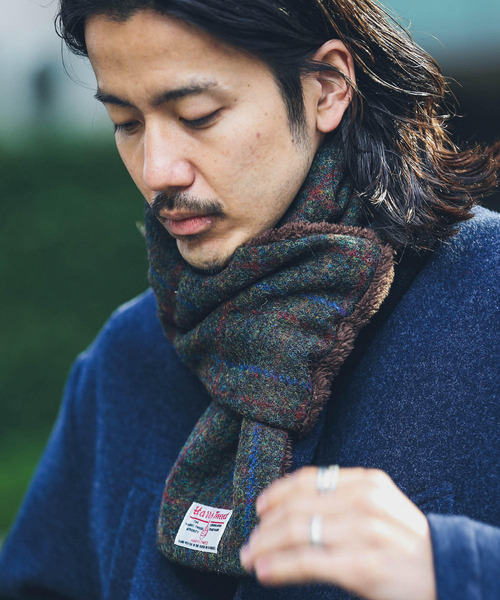 HARRIS TWEED(ハリスツイード)の「ハリスツイード中綿マフラー(マフラー・メンズ・ブラウン/ブラック/ネイビー/ブルー・ONE)」の6枚目の写真