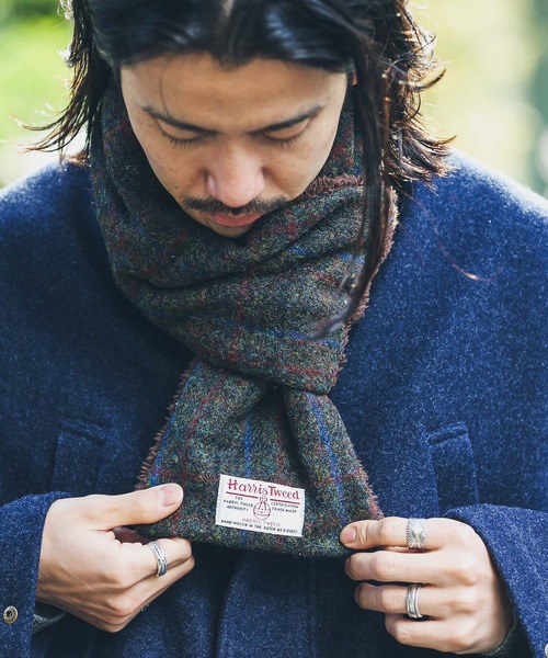 HARRIS TWEED(ハリスツイード)の「ハリスツイード中綿マフラー(マフラー・メンズ・ブラウン/ブラック/ネイビー/ブルー・ONE)」の7枚目の写真