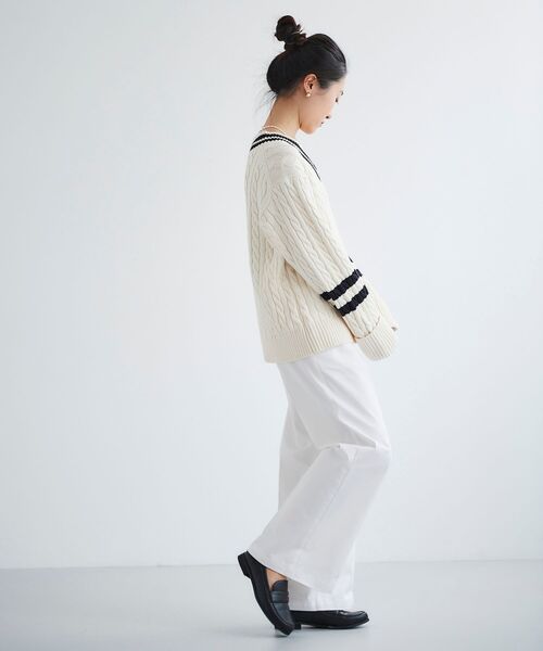 le.coeur blanc(ルクールブラン)の「チルデンニットプルオーバー(ニット/セーター・レディース・ブラック/オフホワイト・38)」の13枚目の写真