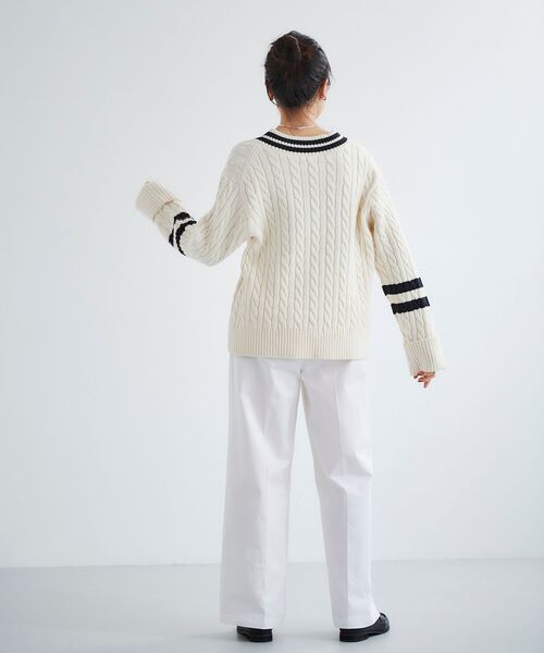 le.coeur blanc(ルクールブラン)の「チルデンニットプルオーバー(ニット/セーター・レディース・ブラック/オフホワイト・38)」の14枚目の写真