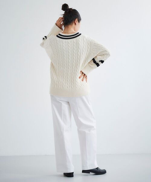 le.coeur blanc(ルクールブラン)の「チルデンニットプルオーバー(ニット/セーター・レディース・ブラック/オフホワイト・38)」の15枚目の写真