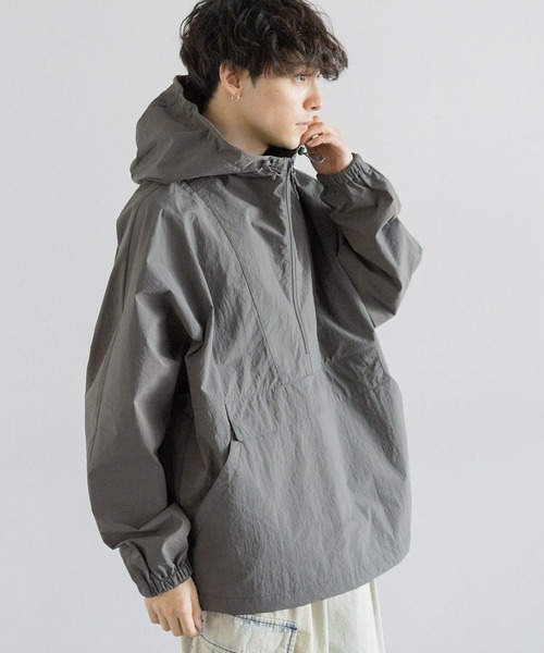 RAGEBLUE(レイジブルー)の「ナイロンオーバーアノラックパーカー(ナイロンジャケット・メンズ・ライトグレー/ブラック/グレー・MEDIUM/LARGE)」の17枚目の写真