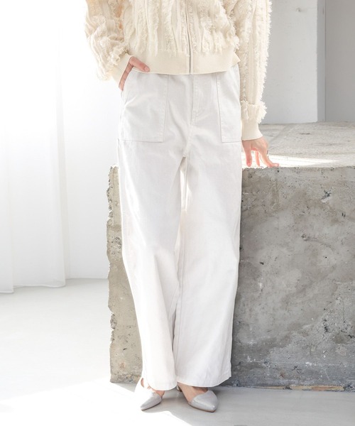 LEPSIM（レプシィム）の「箔コーティングペインターパンツ　992035（その他パンツ・レディース・オフホワイト・FREE）」の2枚目の写真