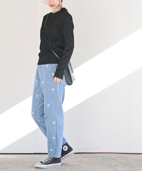 rps（アールピーエス）の「ハート刺繍マムパンツ（デニムパンツ・レディース・サックスブルー/ブルー・M/L）」の15枚目の写真