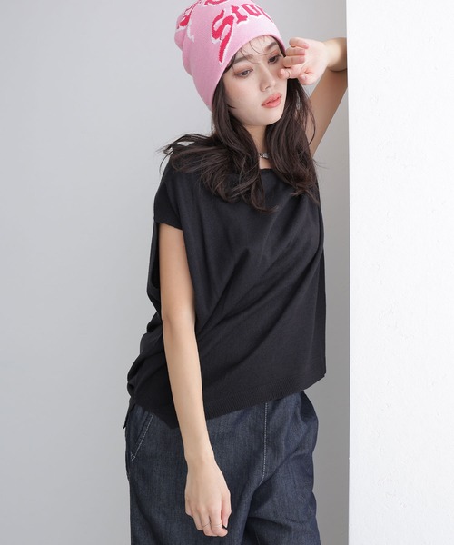 ElegChic(エレグシック)の「バルーンVネックベスト(ベスト・レディース・ブラック/杢グレー・M)」の4枚目の写真