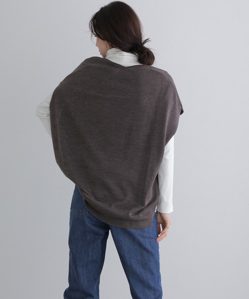 ElegChic(エレグシック)の「バルーンVネックベスト(ベスト・レディース・ブラック/杢グレー・M)」の9枚目の写真