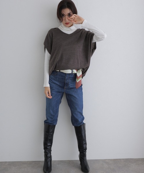 ElegChic(エレグシック)の「バルーンVネックベスト(ベスト・レディース・ブラック/杢グレー・M)」の19枚目の写真