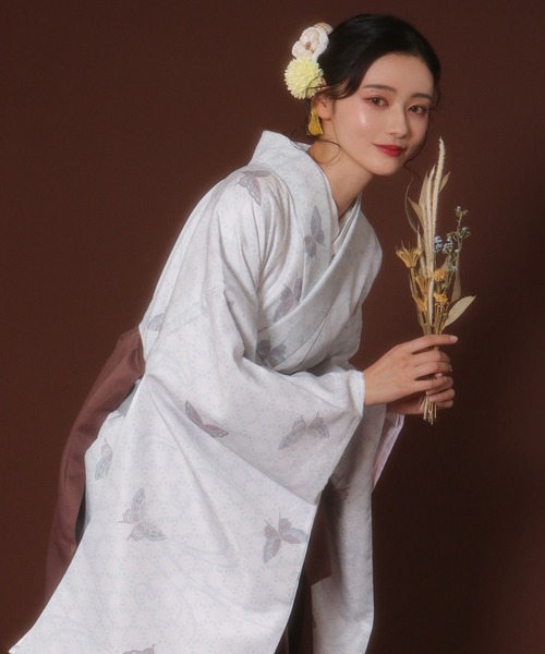 KYOETSU（キョウエツ）の「袴4点セット 華やかF レディース（着物・レディース・ブルー系その他2/ブラック系その他2/グレー系その他/ブラック系その他/ブラック系その他4/グレー系その他2/ブラック系その他3/ブルー系その他/ブラウン系その他/ブラウン系その他2/ピンク系その他2/パープル系その他/パープル系その他2/ブラック系その他6/ブラック系その他5/ピンク系その他・M/S/L/LL）」の8枚目の写真