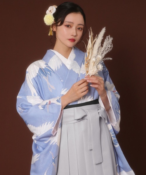 KYOETSU（キョウエツ）の「袴4点セット 華やかF レディース（着物・レディース・ブルー系その他2/ブラック系その他2/グレー系その他/ブラック系その他/ブラック系その他4/グレー系その他2/ブラック系その他3/ブルー系その他/ブラウン系その他/ブラウン系その他2/ピンク系その他2/パープル系その他/パープル系その他2/ブラック系その他6/ブラック系その他5/ピンク系その他・M/S/L/LL）」の12枚目の写真