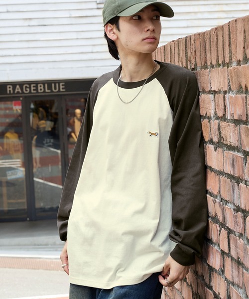 PENNEYS（ぺニーズ）の「PENNEYS/ペニーズ 別注 THE FOX ロゴ ワッペン刺繍ワンポイント ラグラン長袖Tシャツ（Tシャツ/カットソー・レディース・ダークブラウン/ネイビー/チャコール/ブラック/グリーン/ワイン/スミクロ/チェリーレッド/オリーブ/ブラック系・L/M）」の12枚目の写真