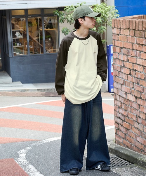 PENNEYS（ぺニーズ）の「PENNEYS/ペニーズ 別注 THE FOX ロゴ ワッペン刺繍ワンポイント ラグラン長袖Tシャツ（Tシャツ/カットソー・レディース・ダークブラウン/ネイビー/チャコール/ブラック/グリーン/ワイン/スミクロ/チェリーレッド/オリーブ/ブラック系・L/M）」の13枚目の写真