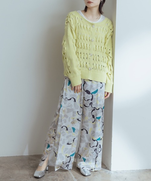 Eimee Law（エイミーロウ）の「ボタニカルジオメptリラックスパンツ（その他パンツ・レディース・ライトグレー/ベージュ・38）」の11枚目の写真