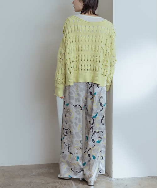 Eimee Law（エイミーロウ）の「ボタニカルジオメptリラックスパンツ（その他パンツ・レディース・ライトグレー/ベージュ・38）」の6枚目の写真