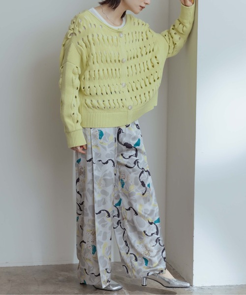 Eimee Law（エイミーロウ）の「ボタニカルジオメptリラックスパンツ（その他パンツ・レディース・ライトグレー/ベージュ・38）」の8枚目の写真