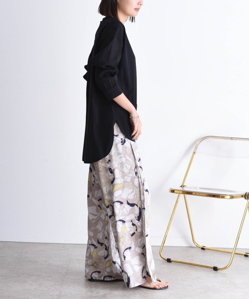 Eimee Law（エイミーロウ）の「ボタニカルジオメptリラックスパンツ（その他パンツ・レディース・ライトグレー/ベージュ・38）」の18枚目の写真