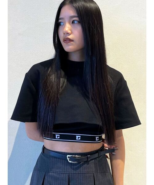 EMODA(エモダ)の「レイヤージャガードフィットトップ(Tシャツ/カットソー・レディース・ホワイト/ベージュ/ブラック/ブルー・FREE)」の2枚目の写真