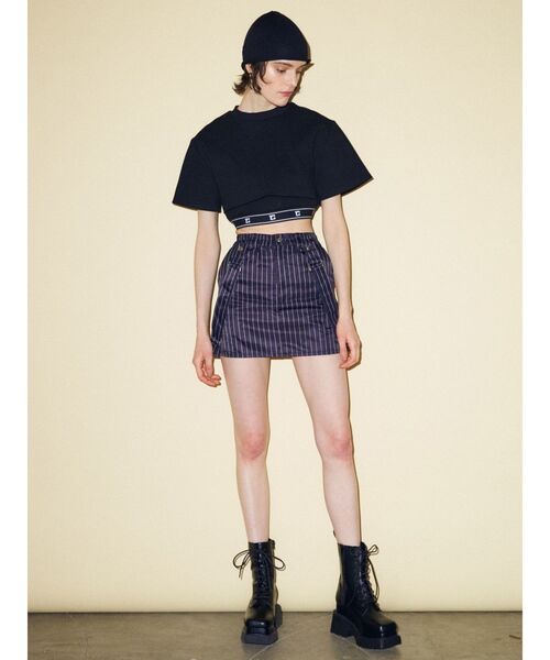 EMODA(エモダ)の「レイヤージャガードフィットトップ(Tシャツ/カットソー・レディース・ホワイト/ベージュ/ブラック/ブルー・FREE)」の13枚目の写真