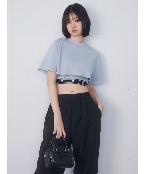 EMODA(エモダ)の「レイヤージャガードフィットトップ(Tシャツ/カットソー・レディース・ホワイト/ベージュ/ブラック/ブルー・FREE)」の16枚目の写真