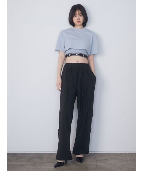 EMODA(エモダ)の「レイヤージャガードフィットトップ(Tシャツ/カットソー・レディース・ホワイト/ベージュ/ブラック/ブルー・FREE)」の20枚目の写真