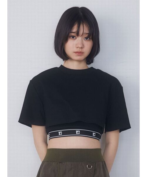 EMODA(エモダ)の「レイヤージャガードフィットトップ(Tシャツ/カットソー・レディース・ホワイト/ベージュ/ブラック/ブルー・FREE)」の15枚目の写真