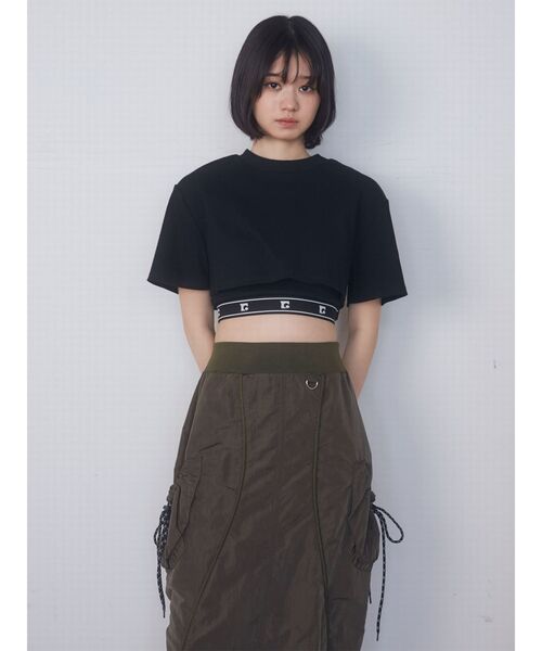 EMODA(エモダ)の「レイヤージャガードフィットトップ(Tシャツ/カットソー・レディース・ホワイト/ベージュ/ブラック/ブルー・FREE)」の18枚目の写真
