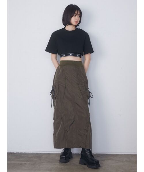 EMODA(エモダ)の「レイヤージャガードフィットトップ(Tシャツ/カットソー・レディース・ホワイト/ベージュ/ブラック/ブルー・FREE)」の10枚目の写真