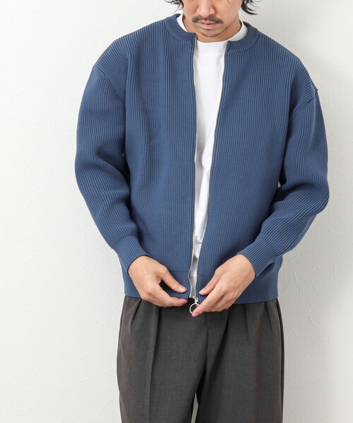 NOLLEY'S goodman（ノーリーズグッドマン）の「7G片畦クルーネック ジップカーディガン（カーディガン/ボレロ・メンズ・オレンジ/ダークネイビー/グレイッシュベージュ/グレイッシュブルー・M/L）」の17枚目の写真