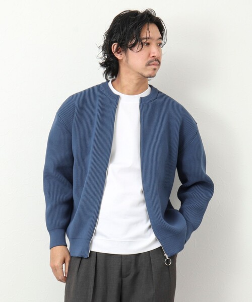 NOLLEY'S goodman（ノーリーズグッドマン）の「7G片畦クルーネック ジップカーディガン（カーディガン/ボレロ・メンズ・オレンジ/ダークネイビー/グレイッシュベージュ/グレイッシュブルー・M/L）」の21枚目の写真