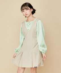 【肩ひも調整可能】Vネックジャンスカ