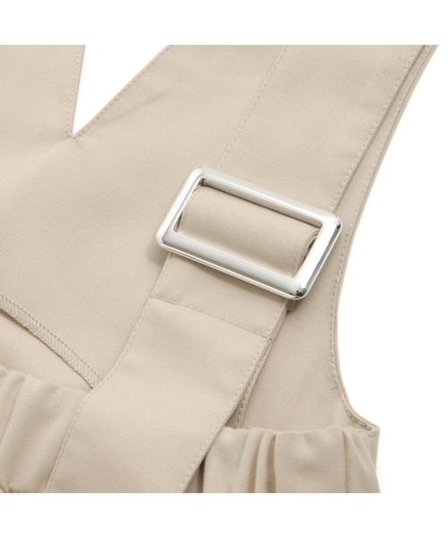 JENNI love(ジェニィラブ)の「【肩ひも調整可能】Vネックジャンスカ(ジャンパースカート・キッズ・ベージュ/ブラック・130cm/140cm/150cm/160cm)」の8枚目の写真