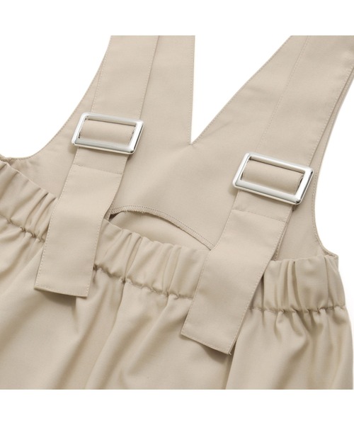 JENNI love(ジェニィラブ)の「【肩ひも調整可能】Vネックジャンスカ(ジャンパースカート・キッズ・ベージュ/ブラック・130cm/140cm/150cm/160cm)」の6枚目の写真