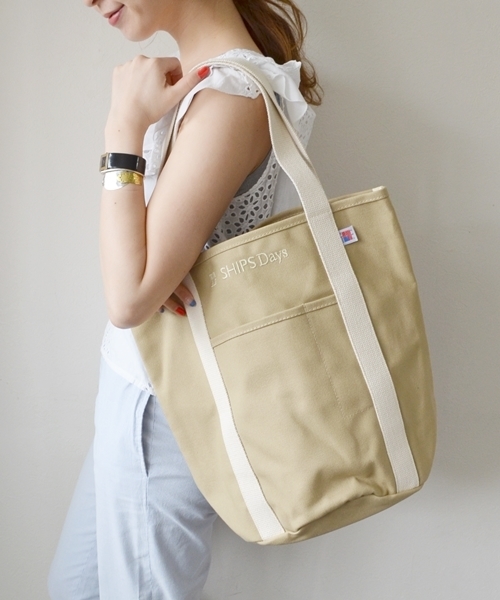 SHIPS Days（シップスデイズ）の「SHIPS Days: バケット トートバッグ◇（トートバッグ・レディース・ホワイト/ベージュ/オリーブ/ネイビー・ONE SIZE）」の3枚目の写真