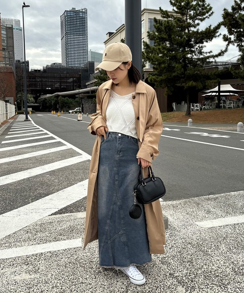 ISOOK（アイスー）の「【ISOOK / アイスー】カットオフロングデニムスカート / ダメージ ヴィンテージ フレア スリット ハイウエスト ローライズ ZOZOTOWN限定（デニムスカート・レディース・ブルー・M/S）」の9枚目の写真