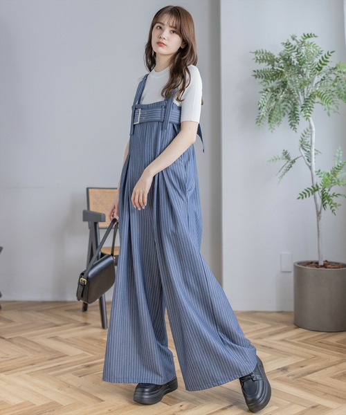 clear（クリア）の「≪再入荷≫ベルトデザインオールインワン［大人 カジュアル 着回し力抜群］（つなぎ/オールインワン・レディース・ライトグレー/ブルー・F）」の12枚目の写真