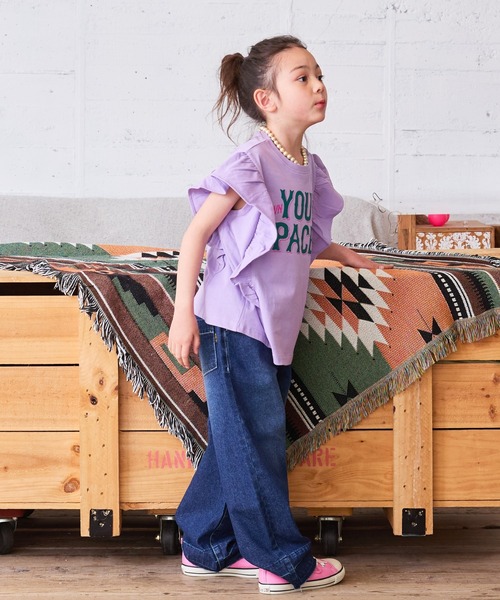 Life Support Products(ライフサポートプロダクツ)の「【COTTON from U.S.A】ラッフルTシャツ(80~150cm)(Tシャツ/カットソー・キッズ・チャコール/ラベンダー/レッド/オフホワイト・80/90/95/100/110/120/130/140/150)」の16枚目の写真