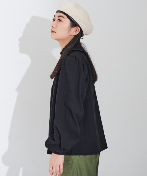 MERLOT(メルロー)の「ダブルフリル襟ブラウス(シャツ/ブラウス・レディース・ホワイト/ブラック・FREE)」の18枚目の写真