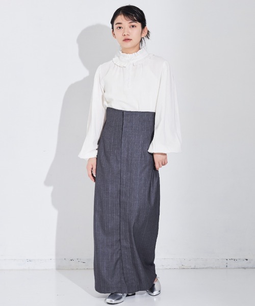 MERLOT(メルロー)の「ダブルフリル襟ブラウス(シャツ/ブラウス・レディース・ホワイト/ブラック・FREE)」の10枚目の写真