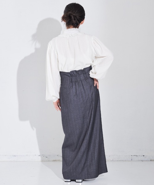 MERLOT(メルロー)の「ダブルフリル襟ブラウス(シャツ/ブラウス・レディース・ホワイト/ブラック・FREE)」の12枚目の写真