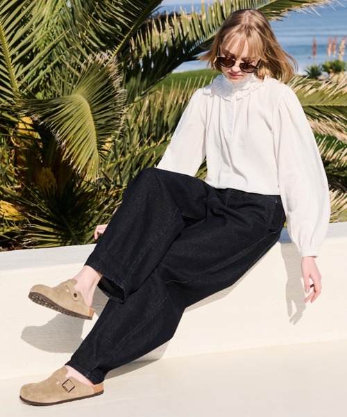 MERLOT(メルロー)の「ダブルフリル襟ブラウス(シャツ/ブラウス・レディース・ホワイト/ブラック・FREE)」の13枚目の写真