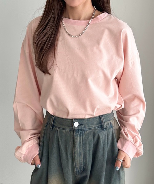 apres jour mignon（アプレジュールミニョン）の「アソートリンガーボーダーロンＴ【ZOZOTOWN限定アイテム】（Tシャツ/カットソー・レディース・ネイビー/ブラック/チャコールグレー/ブルー/イエロー/グリーン/アイボリー/ピンク/ホワイト系その他2・X-LARGE/フリー）」の21枚目の写真